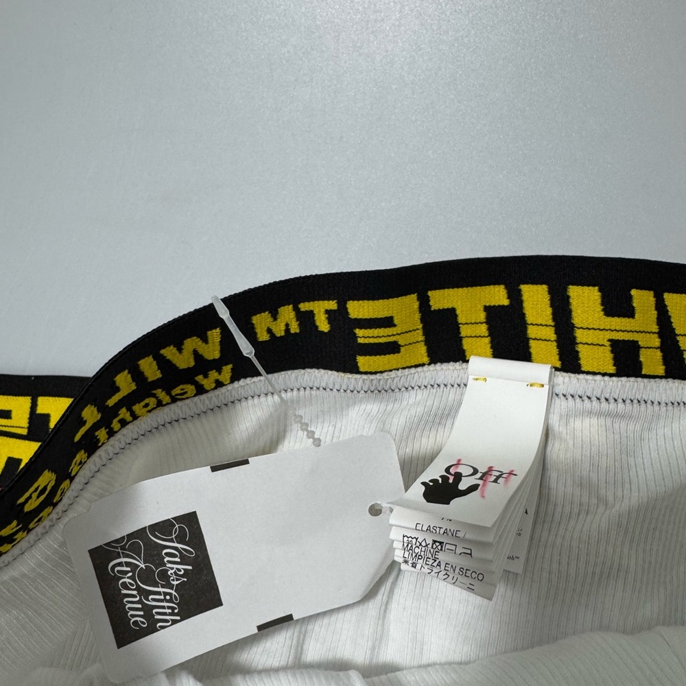 Off-White Stretch Cotton Boxer Briefs White Yellow Two-Pack Men’s Size Small - Picture 2 of 5